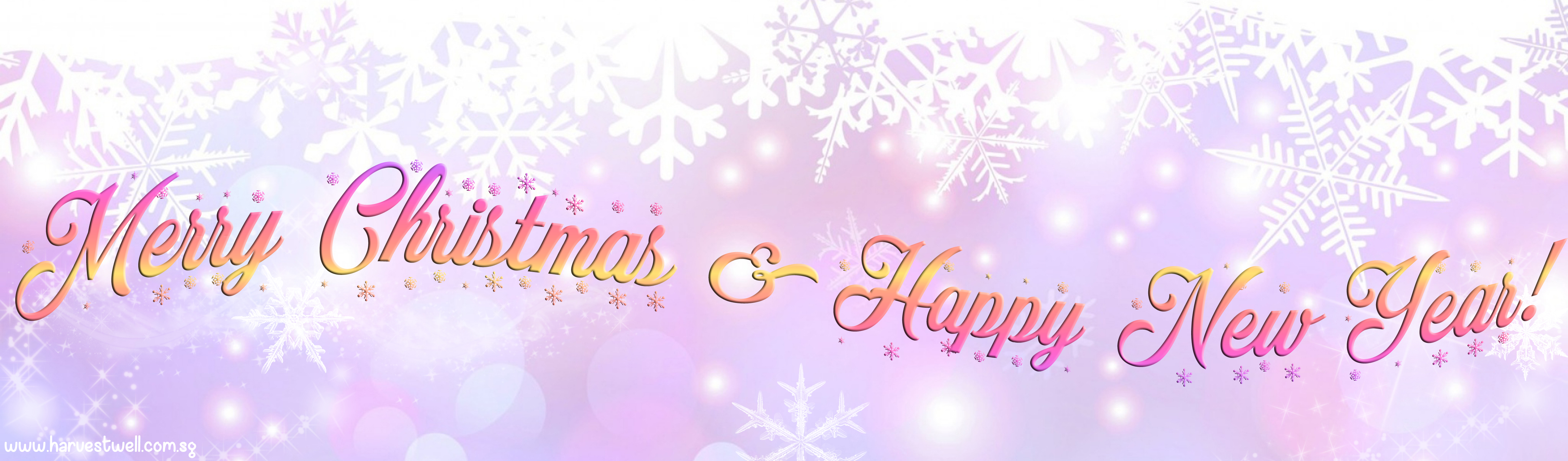 Sparkles Pastel Snowflakes Customized Banner Singapore